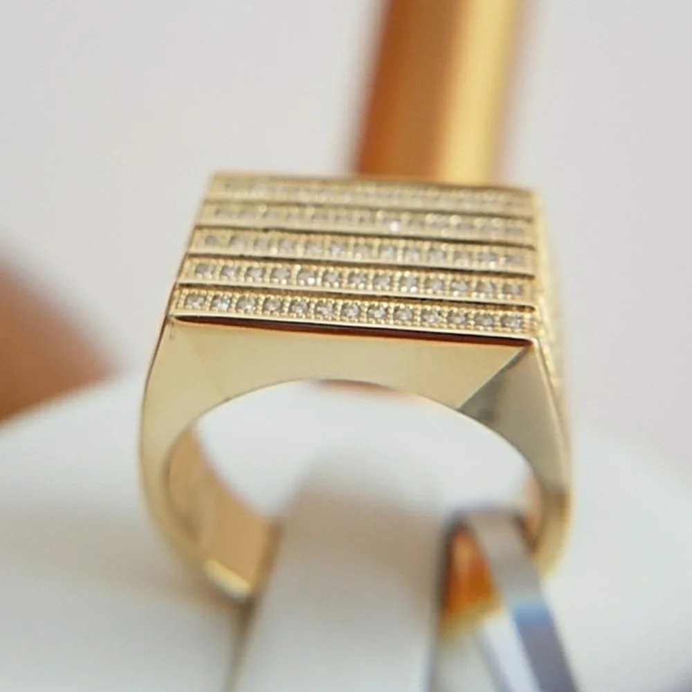 14k Gold plated Men's Wedding Band Ring